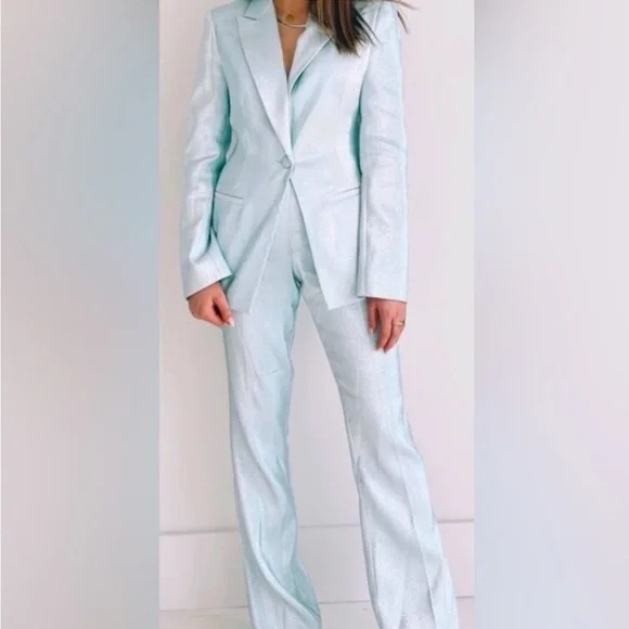 Amanda Uprichard Ice Blue Pantsuit - Picture 2 of 8